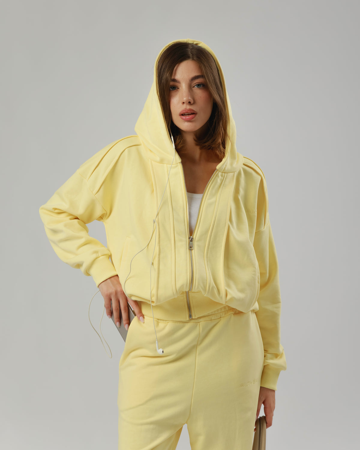 Felpa con zip e riprese Althèa - C139SLCG