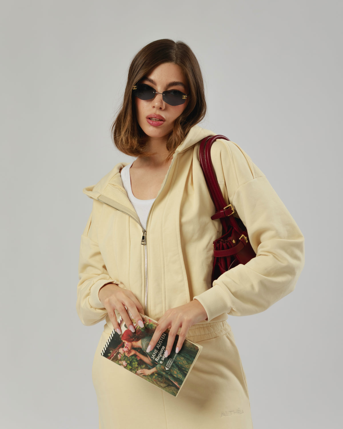 Felpa con zip e riprese Althèa - C139SLCG
