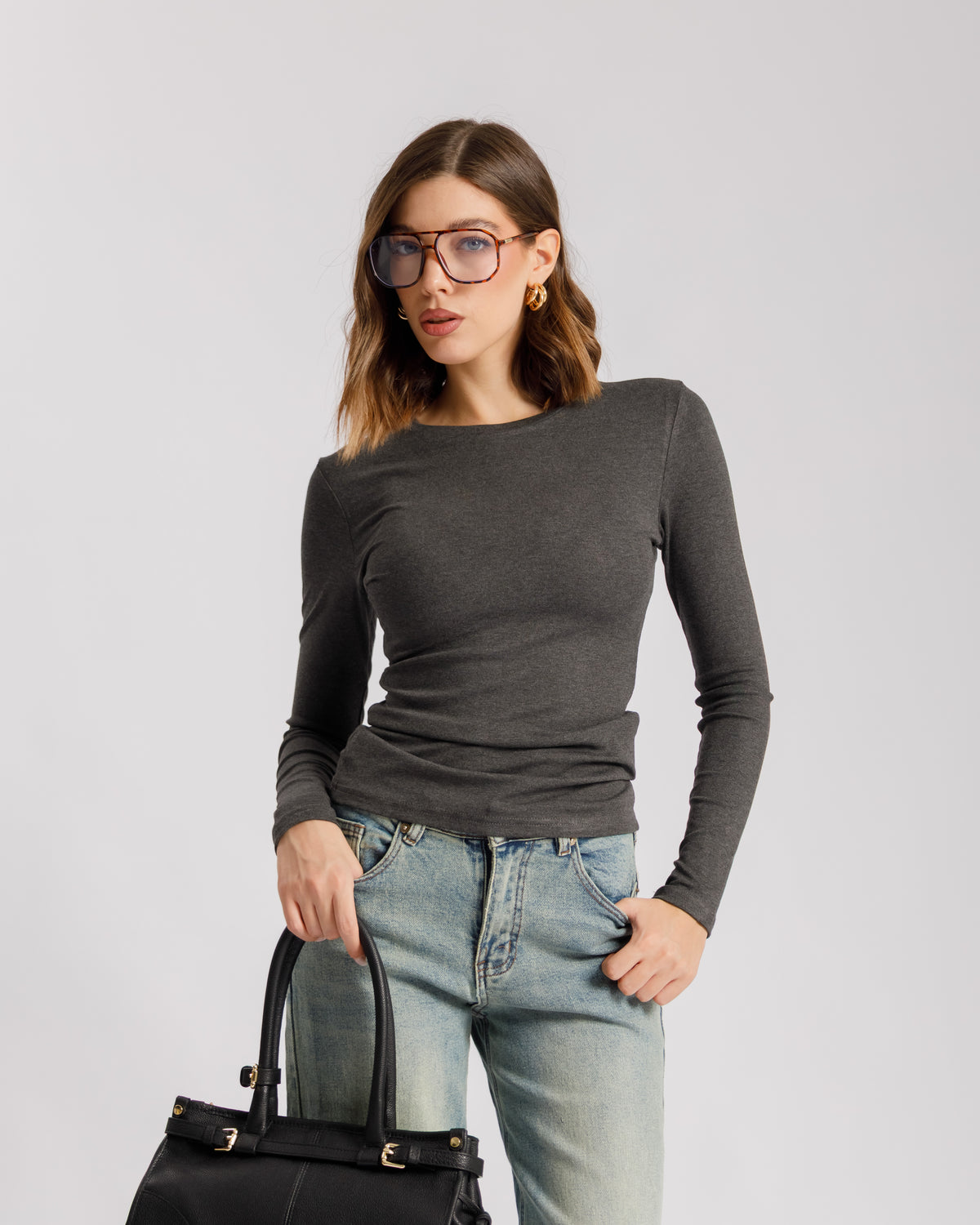 Maglia basic girocollo - CHF8158