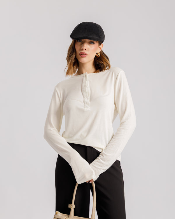 Maglia serafina con bottoni - H13372