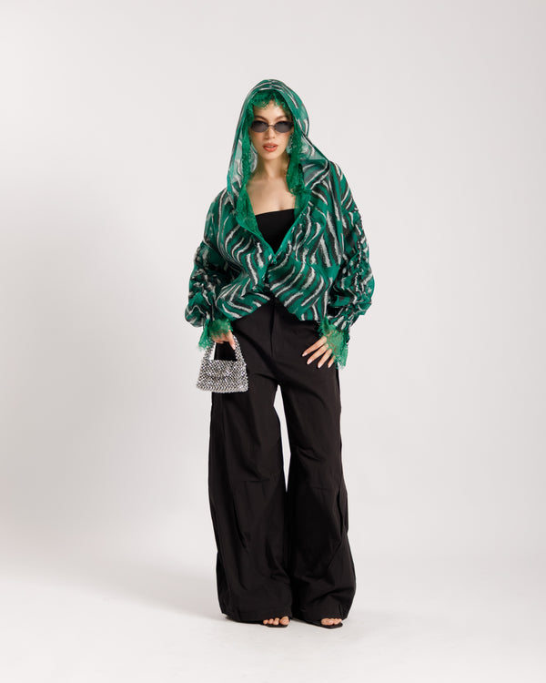 Giacca in seta con zip - V15183