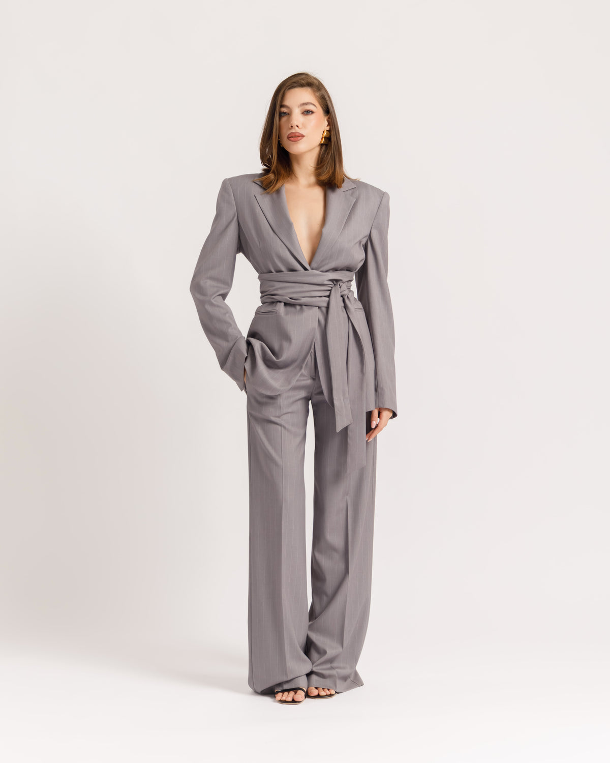 Blazer sartoriale gessato GRIGIO - 0016
