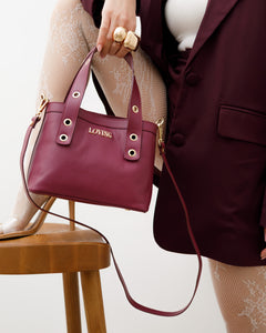 Borsa in pelle Maya PRUGNA - LOVING BAGS