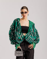 Giacca in seta con zip - V15183