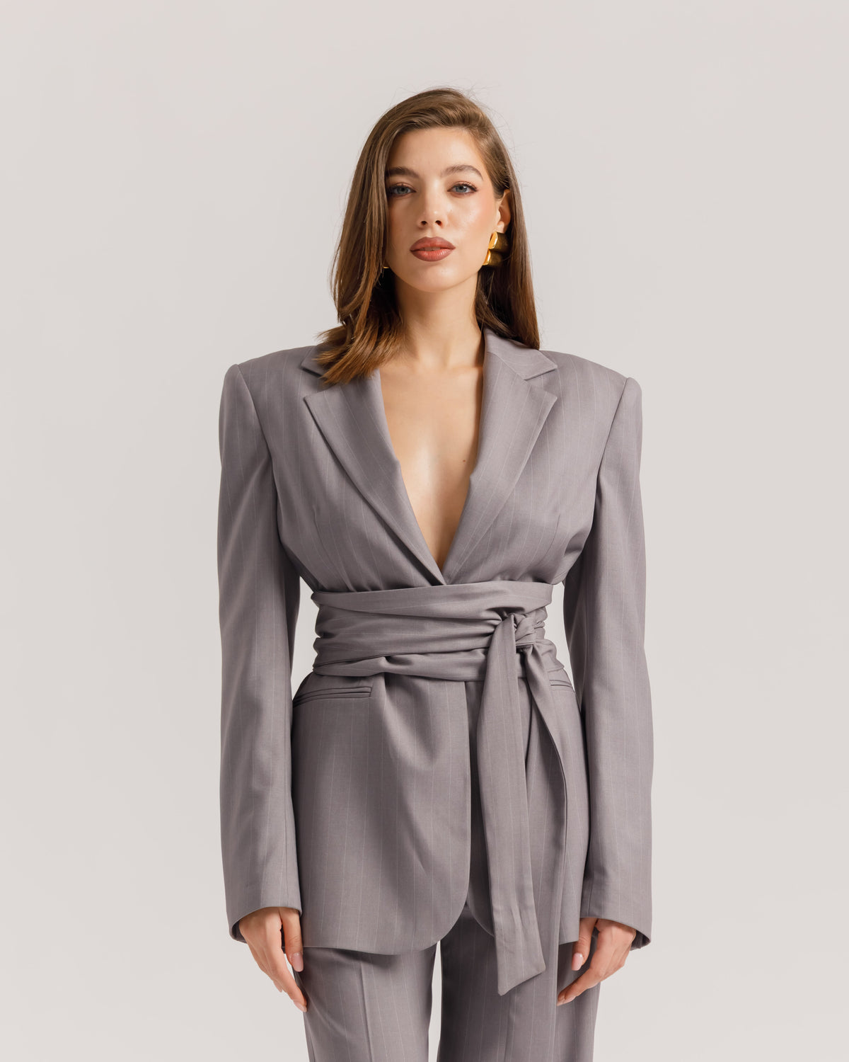 Blazer sartoriale gessato GRIGIO - 0016