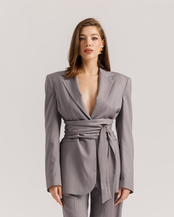 Blazer sartoriale gessato GRIGIO - 0016