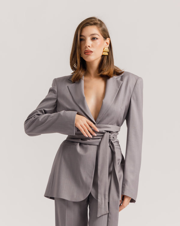 Blazer sartoriale gessato GRIGIO - 0016