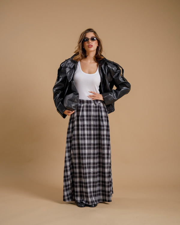 Gonna lunga tartan NERA - A5106