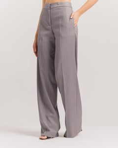 Pantaloni sartoriali palazzo gessato GRIGIO - 0015