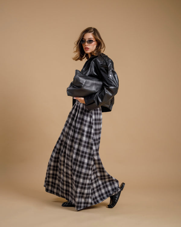 Gonna lunga tartan NERA - A5106