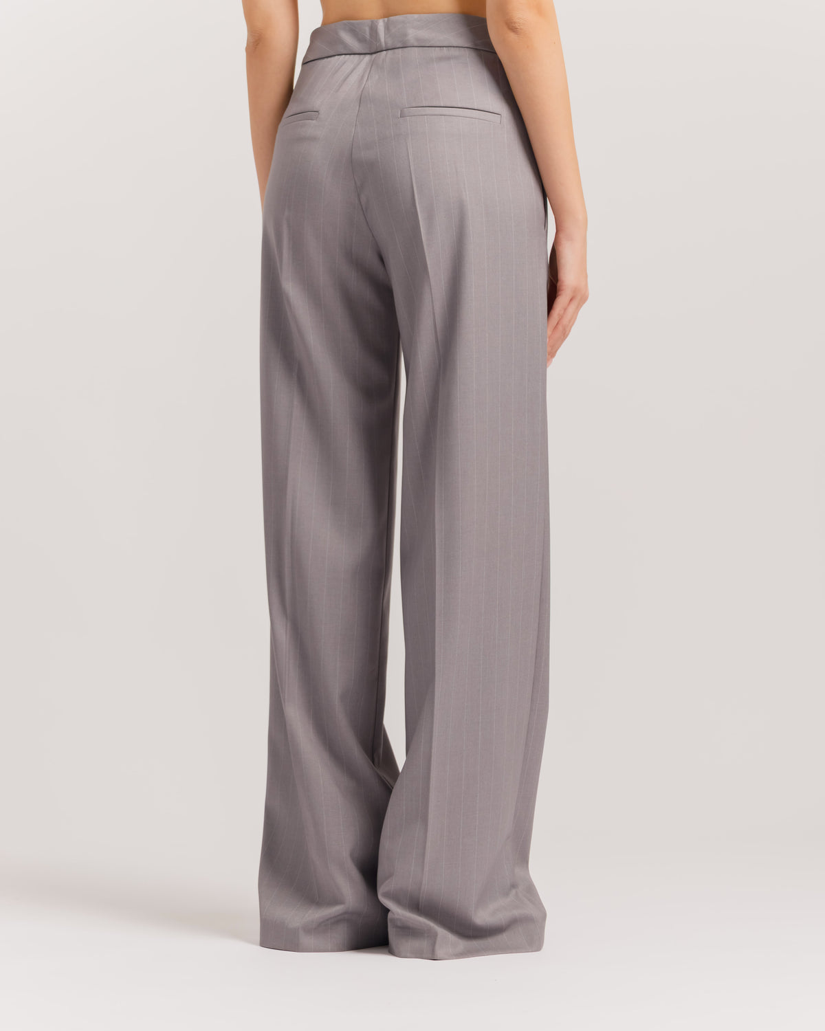 Pantaloni sartoriali palazzo gessato GRIGIO - 0015