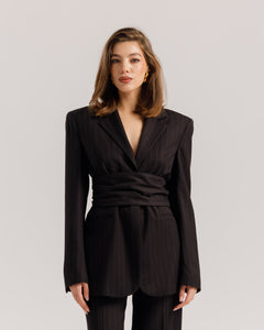 Blazer sartoriale gessato NERO - 0016