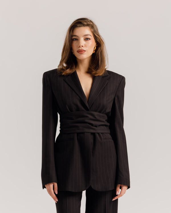 Blazer sartoriale gessato NERO - 0016