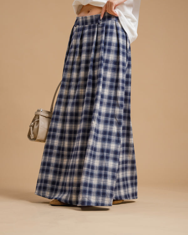 Gonna lunga tartan BLU - A5106