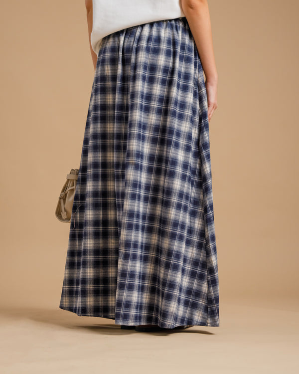 Gonna lunga tartan BLU - A5106
