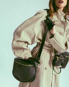 Borsa ISABELLA con tracolla in pelle NERA - LOVING BAGS