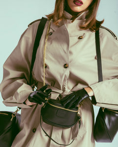 Borsa ISABELLA micro con manico in pelle NERA  - LOVING BAGS