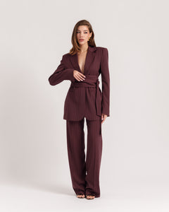 Blazer sartoriale gessato BORDEAUX - 0016