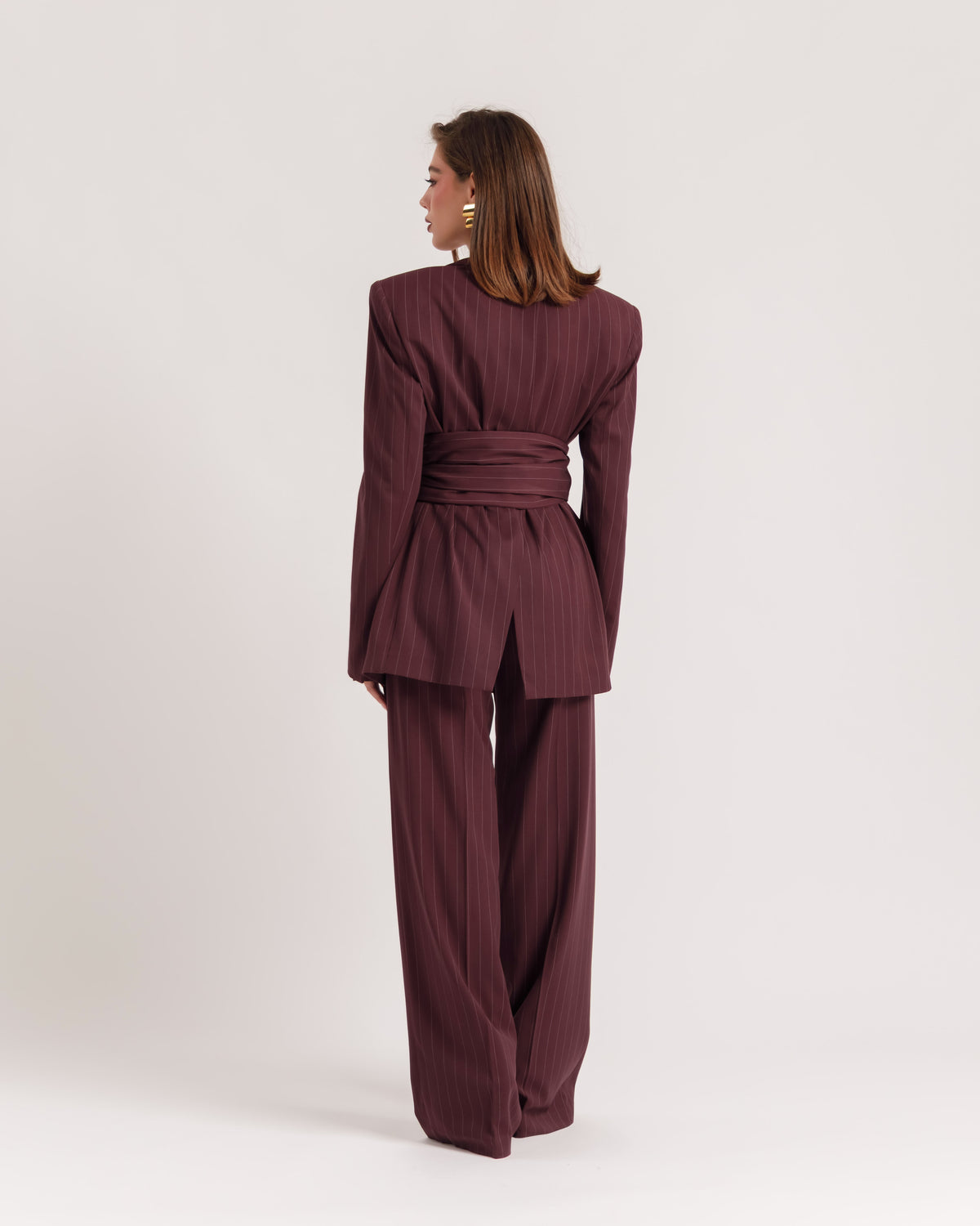 Blazer sartoriale gessato BORDEAUX - 0016
