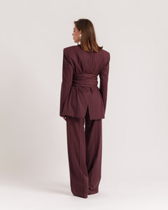 Blazer sartoriale gessato BORDEAUX - 0016