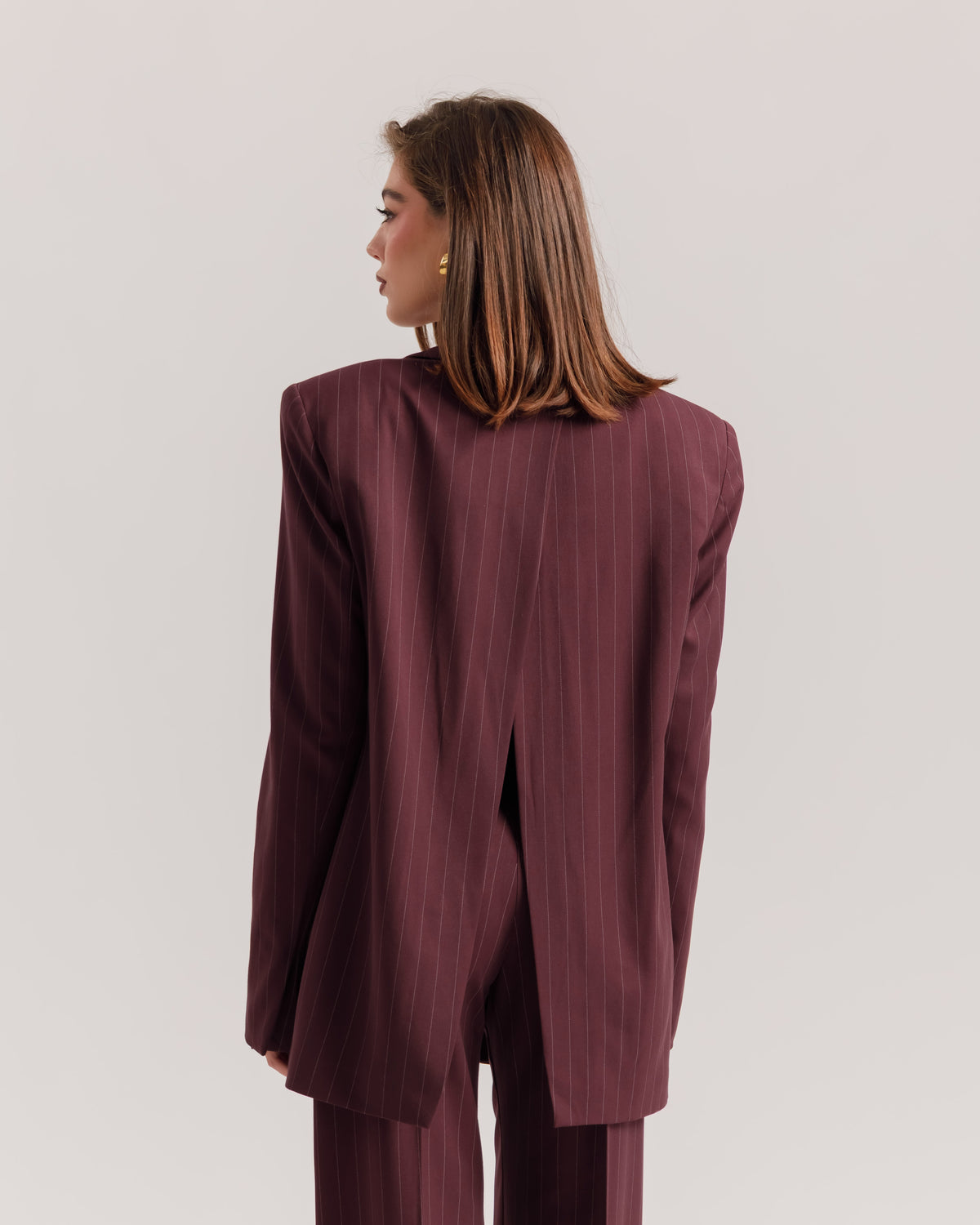 Blazer sartoriale gessato BORDEAUX - 0016
