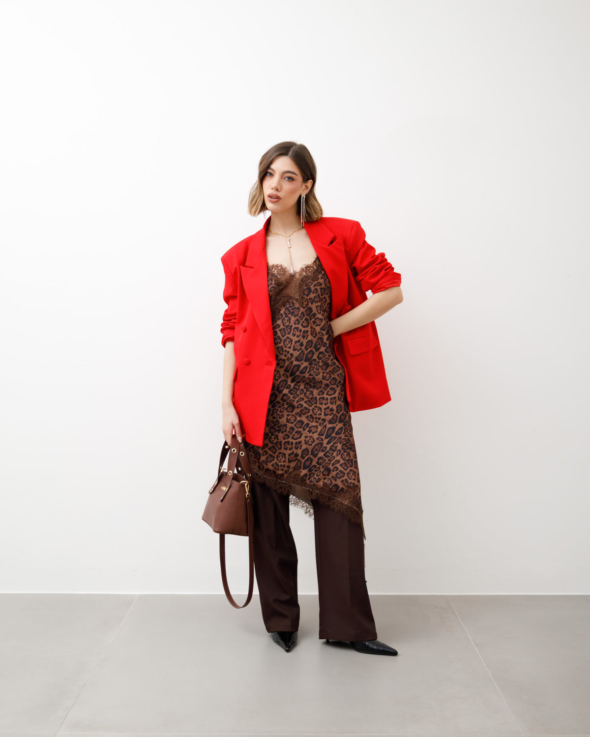 Abito satin animalier - H12118