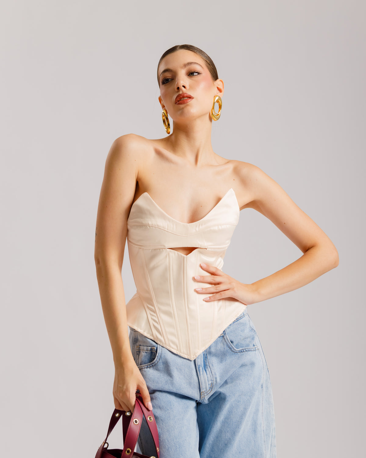 Corsetto satin strutturato - ST13716