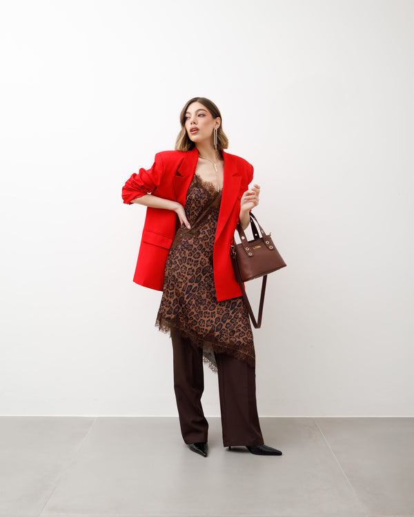 Abito satin animalier - H12118