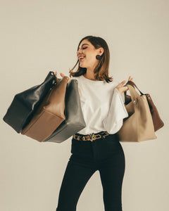Borsa in pelle OLIVIA grigio cenere - LOVING BAGS