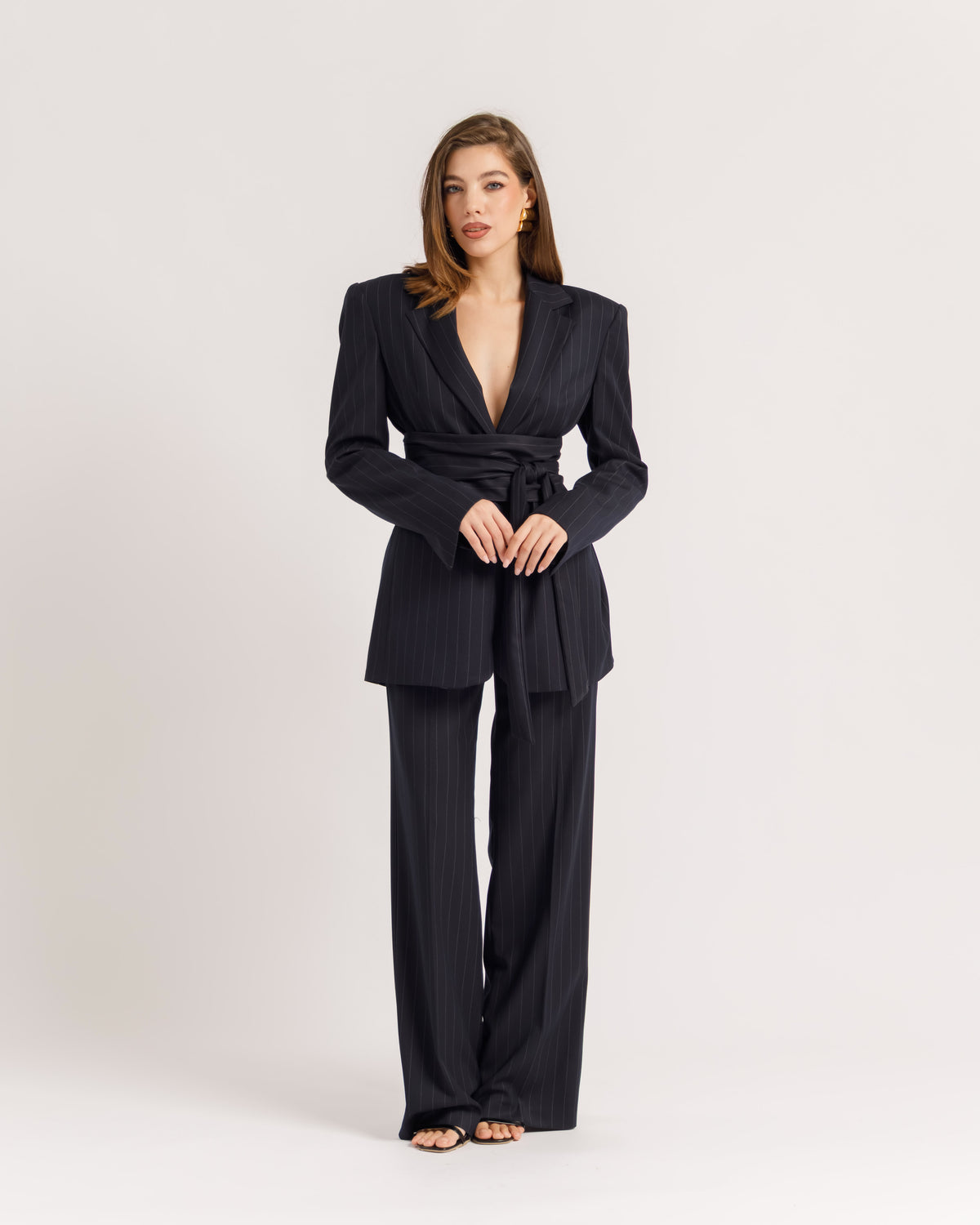 Blazer sartoriale gessato Blu - 0016