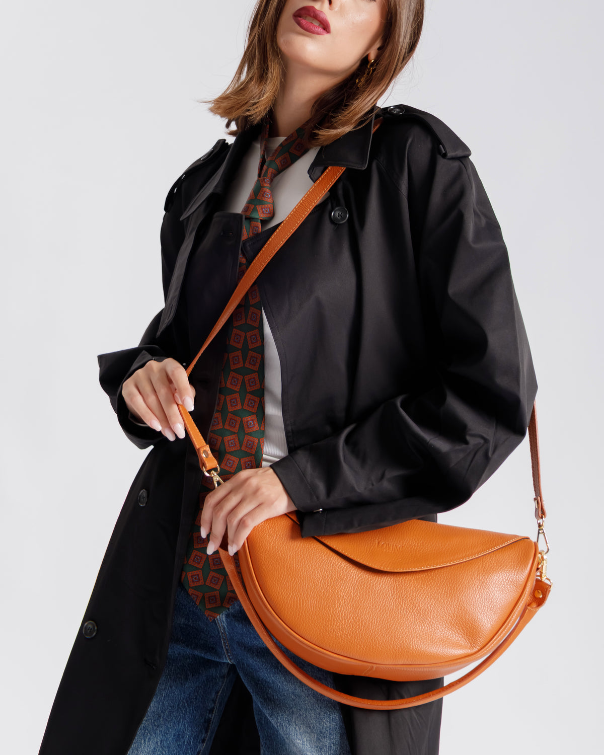 Borsa in pelle BRENDA Cognac - LOVING BAGS