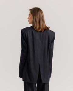 Blazer sartoriale gessato Blu - 0016