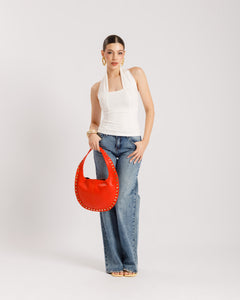 Top in cotone scollo halter - H15125