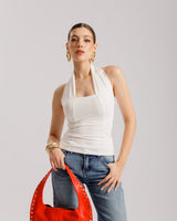 Top in cotone scollo halter - H15125