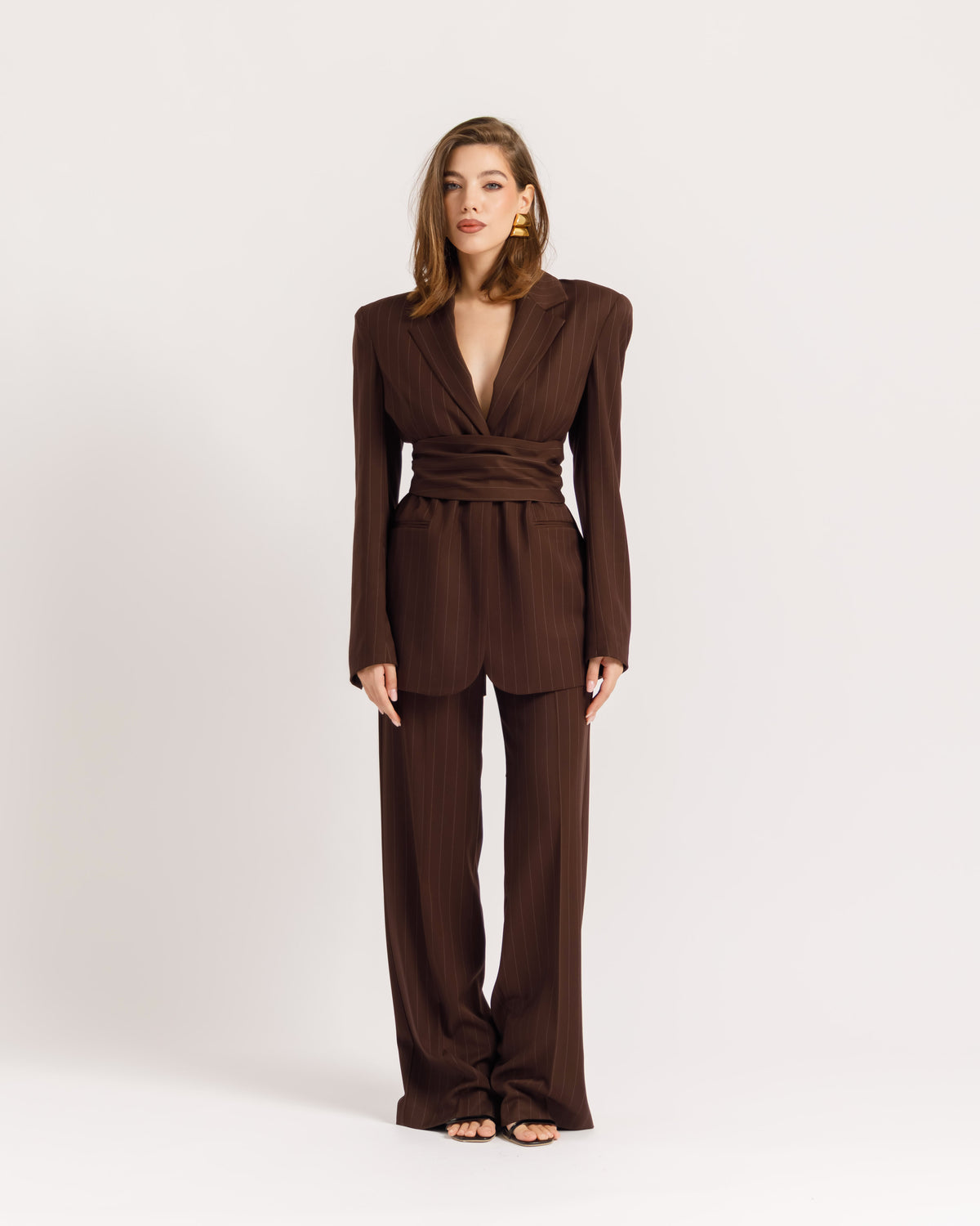 Blazer sartoriale gessato MORO - 0016