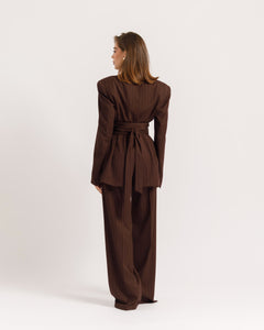 Blazer sartoriale gessato MORO - 0016
