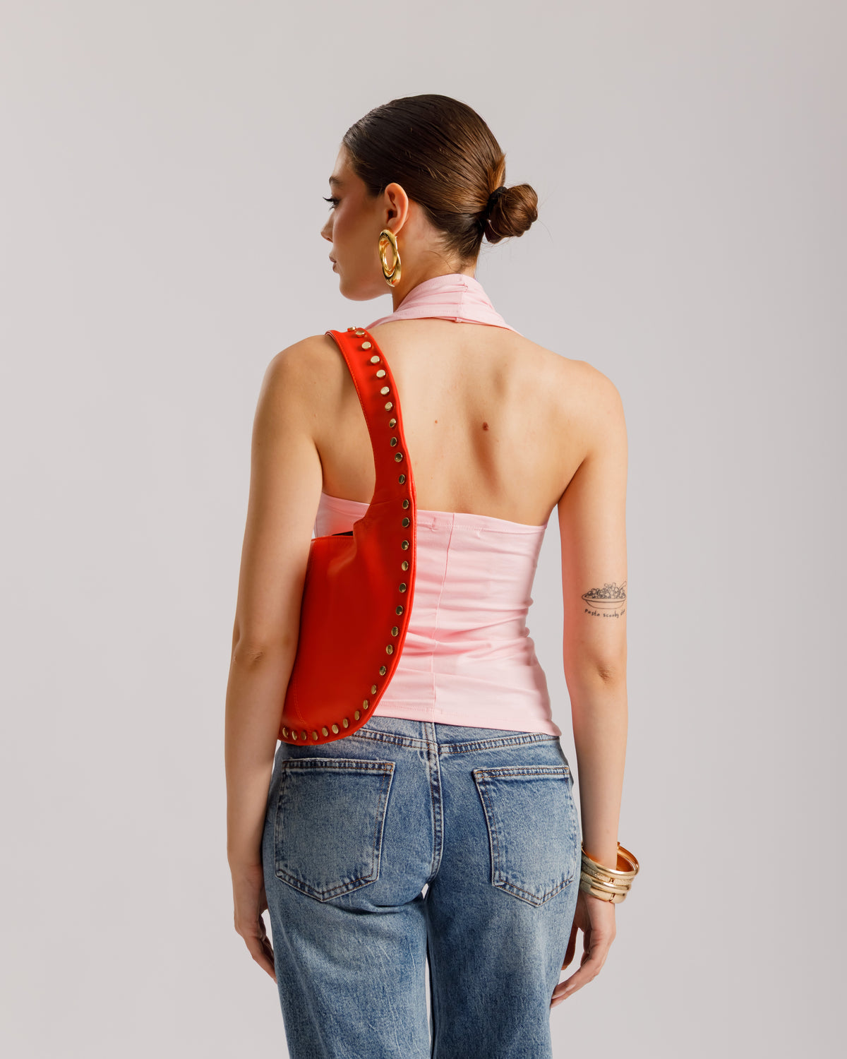 Top in cotone scollo halter - H15125