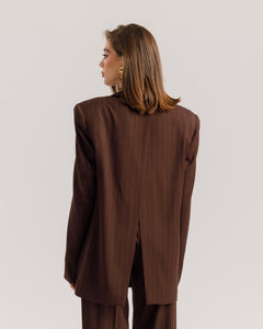 Blazer sartoriale gessato MORO - 0016
