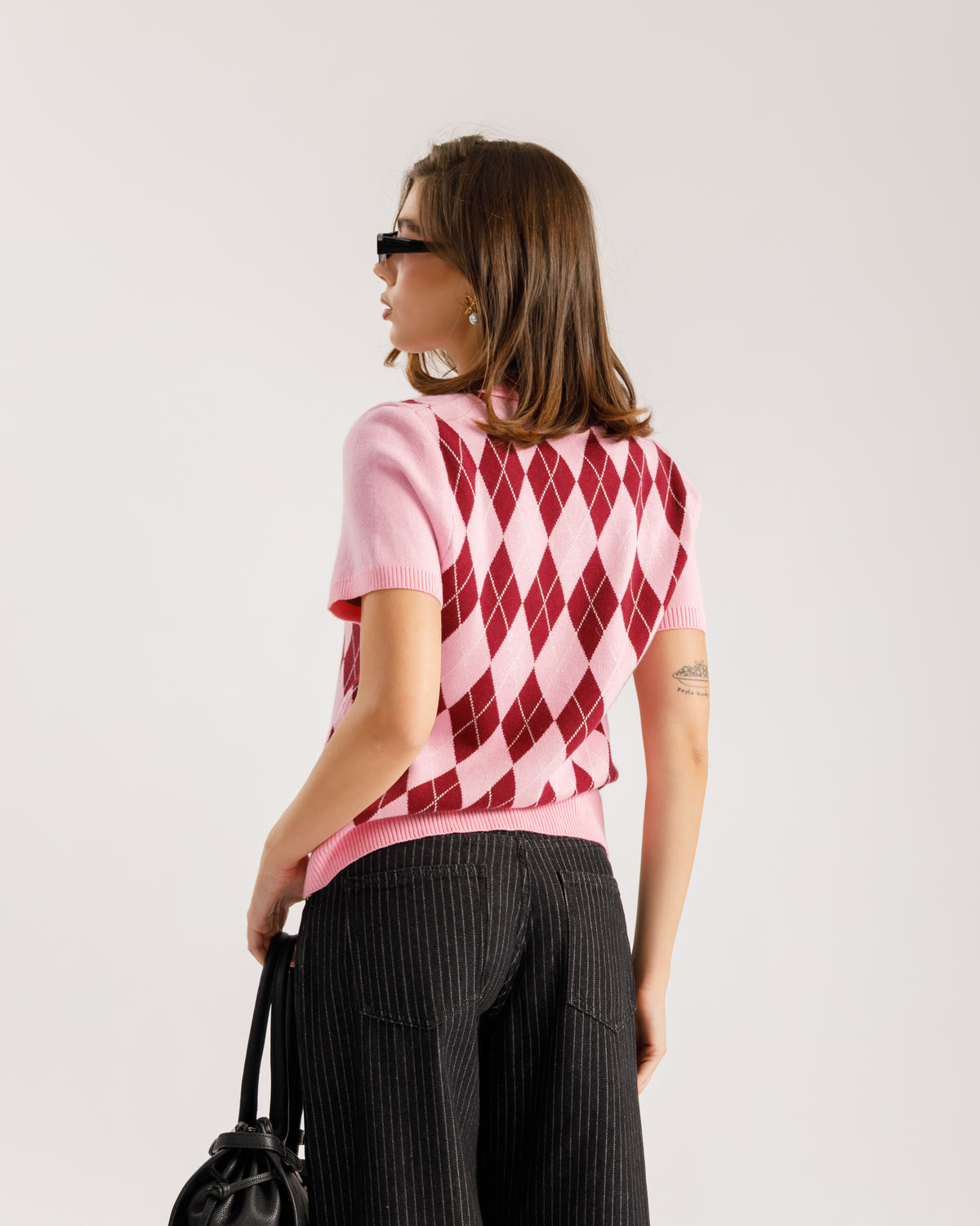 Polo in maglia con rombi - 26535