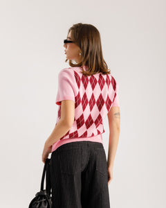 Polo in maglia con rombi - 26535