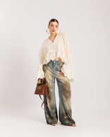 Jeans baggy effetto sporco -  P13903