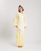 Abito satin con rouches GIALLO - PF339 slc