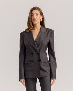 Blazer sartoriale doppiopetto GRIGIA - 0012