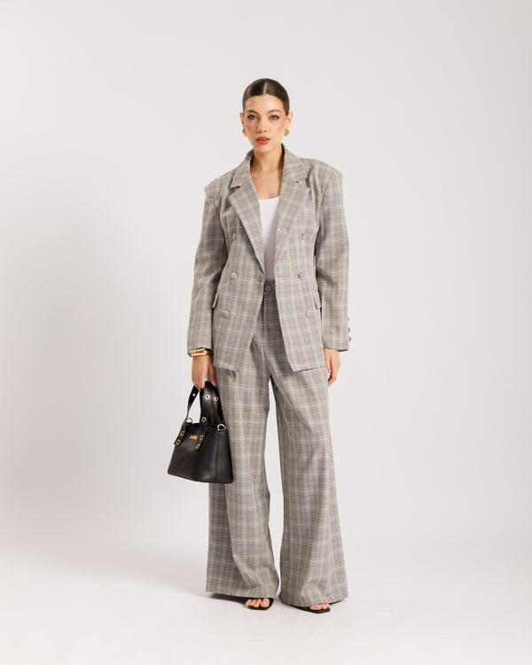 Tailleur a quadretti GRIGIO - ECL13652