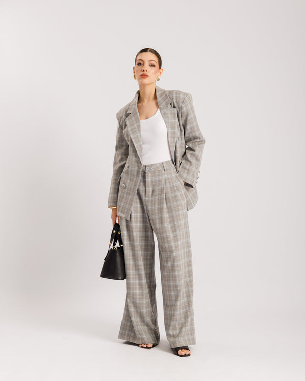 Tailleur a quadretti GRIGIO - ECL13652