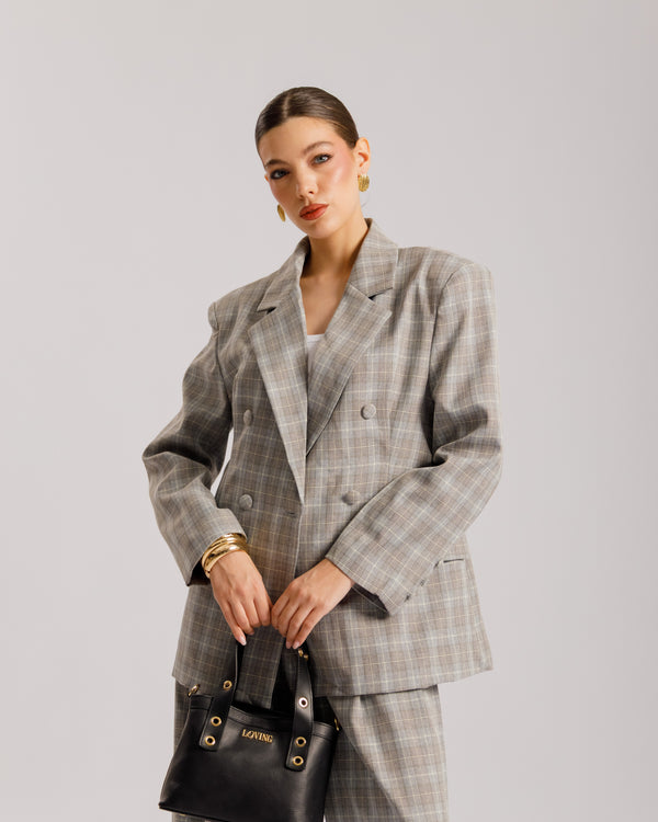 Tailleur a quadretti GRIGIO - ECL13652