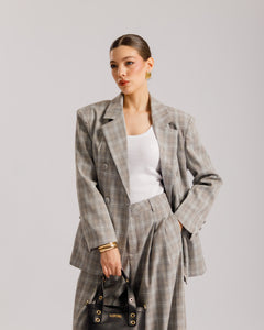 Tailleur a quadretti GRIGIO - ECL13652