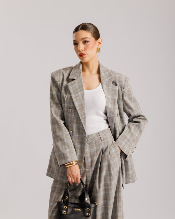 Tailleur a quadretti GRIGIO - ECL13652