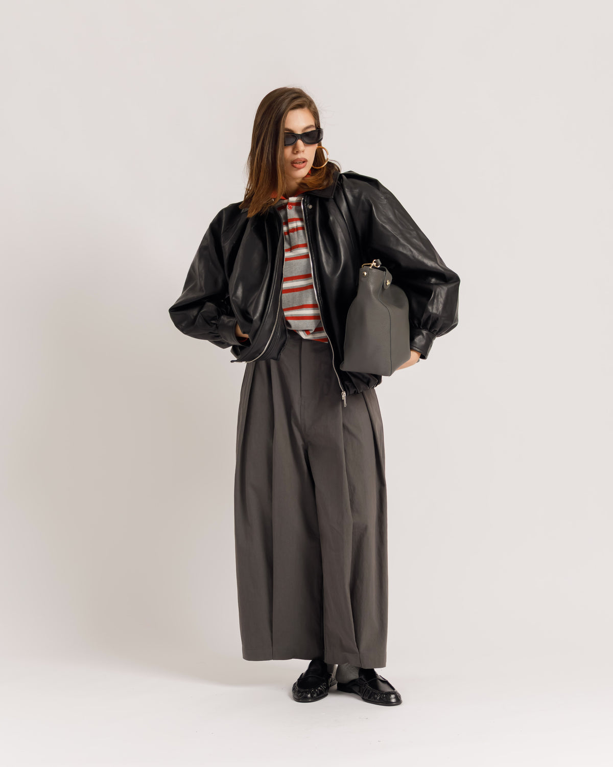 Bomber volume finta pelle NERO - CV2237