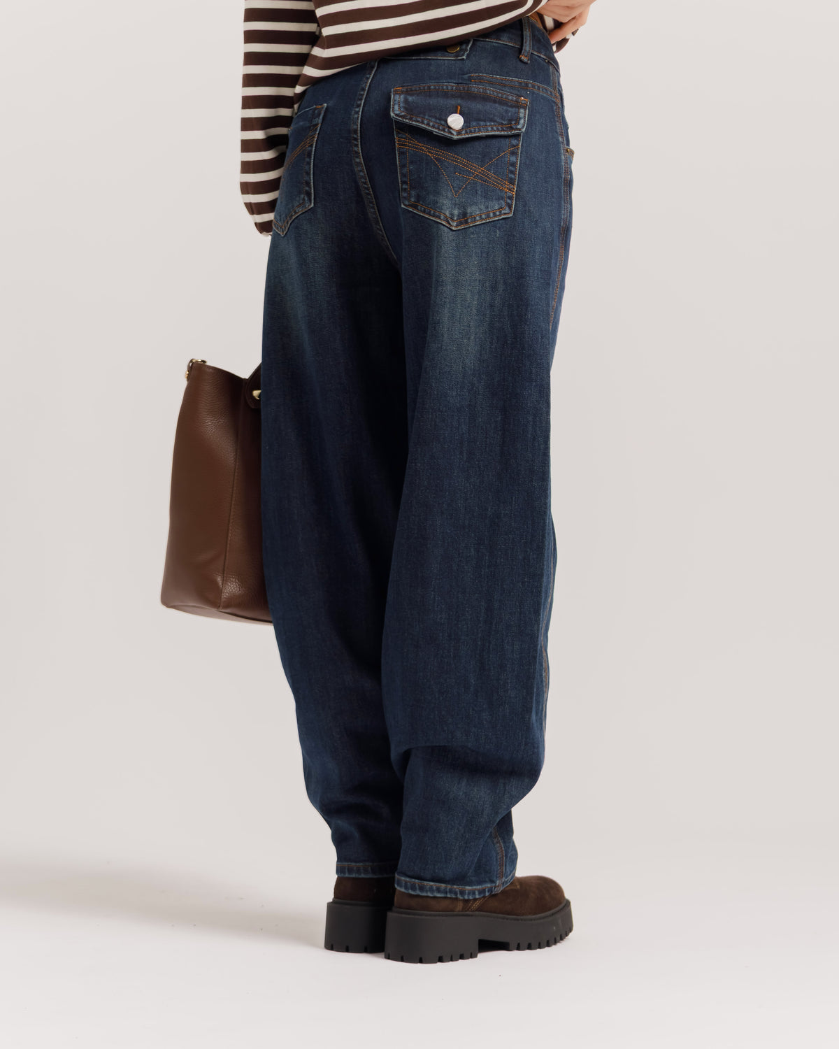 Jeans ballon blu scuro - H6215